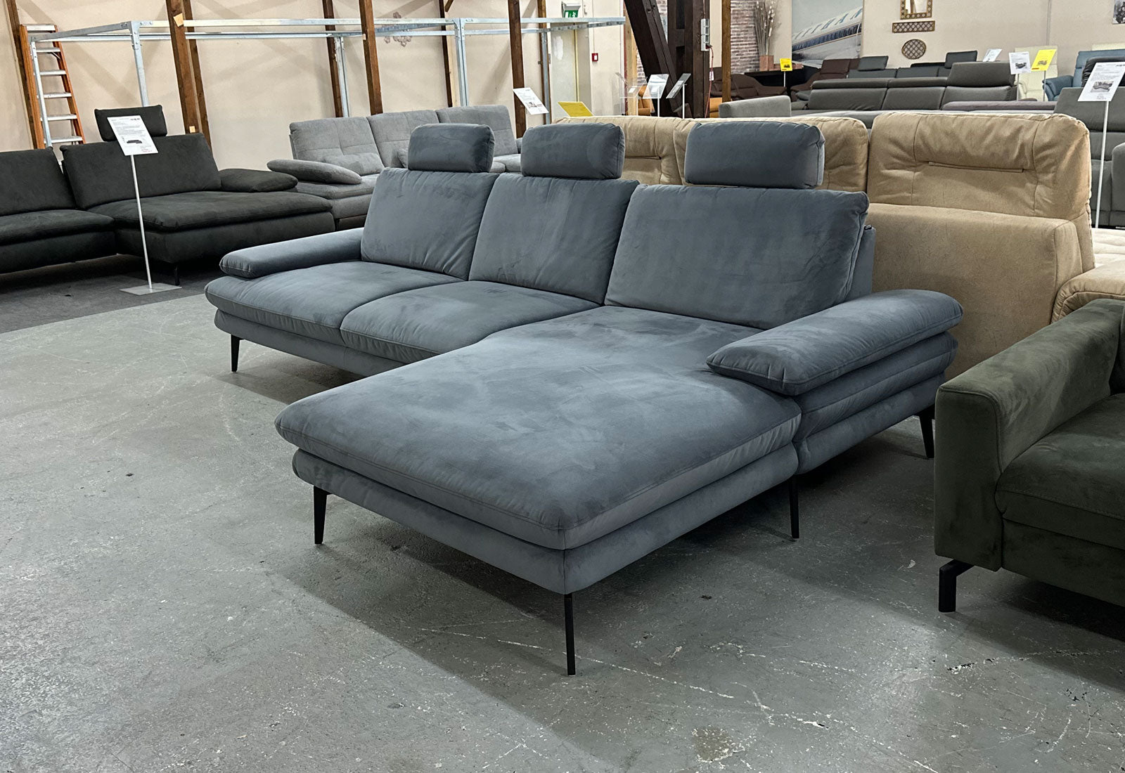 Ecksofa Arzona Zehdenick Denim-Blau - EINZELSTÜCK - Sofort verfügbar Frankfurt