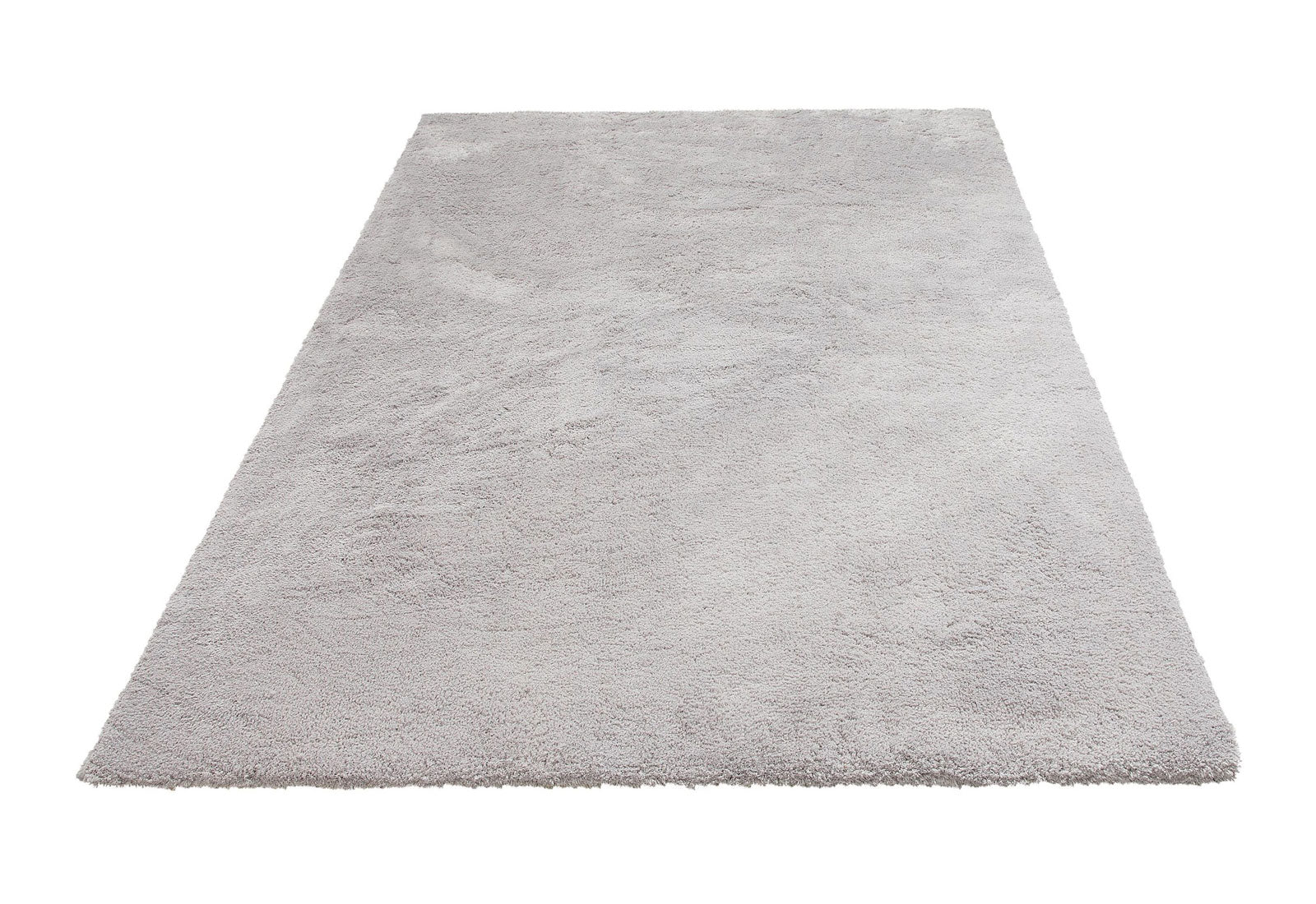 Hochflor-Teppich Microfaser Teppich Magon silber 80 cm x 150 cm